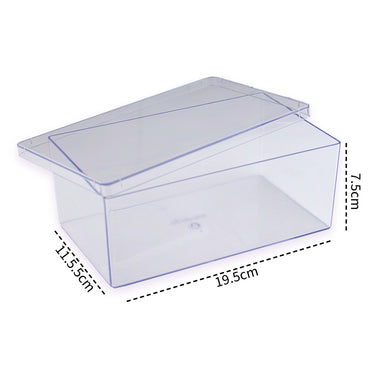 Caixa de bolo retangular de plástico cristal 11,5 x 19,5 x 7,5 (cm)